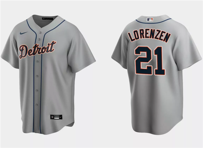 Men's Detroit Tigers #21 Michael Lorenzen Gray Cool Base Stitched Jersey